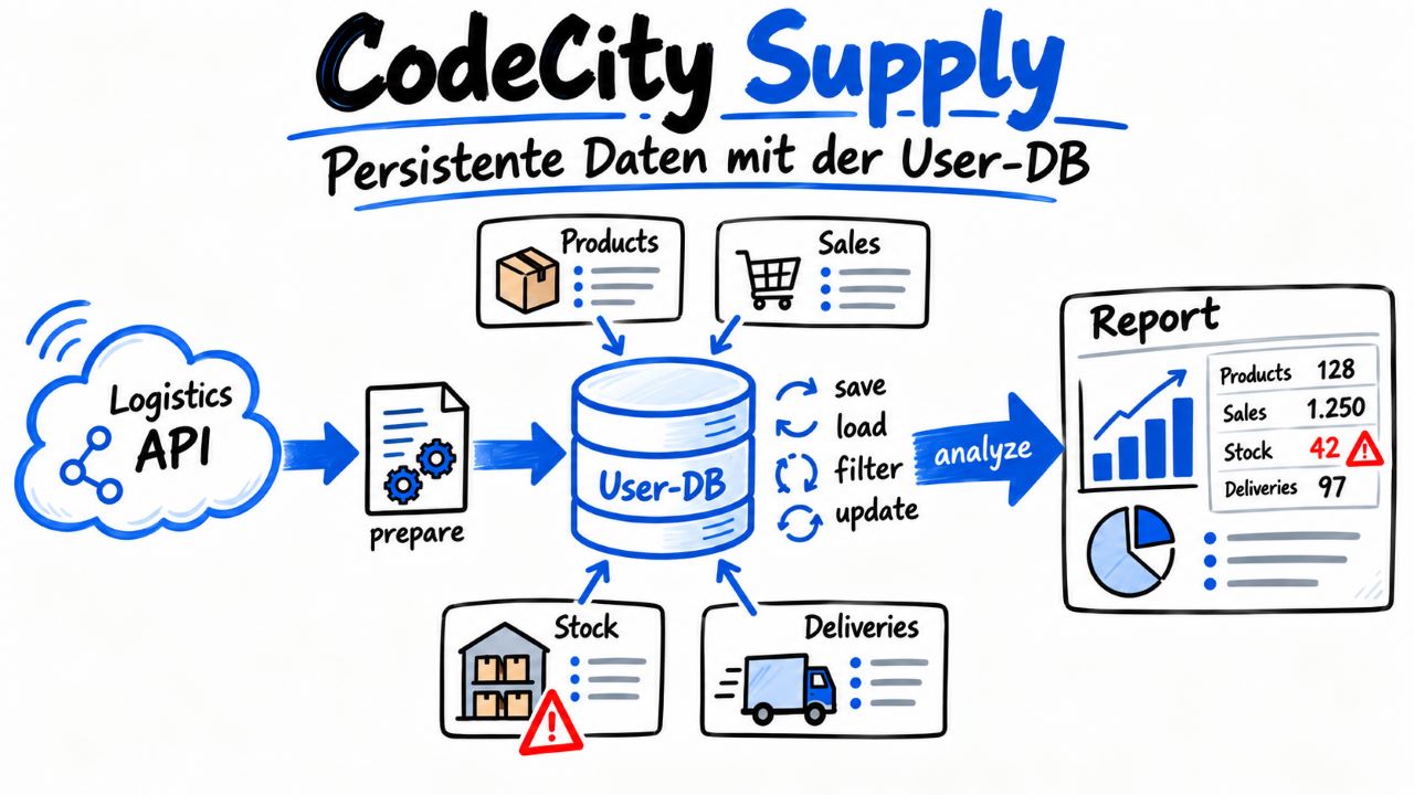 CodeCity Supply – Persistente Daten mit der User-DB