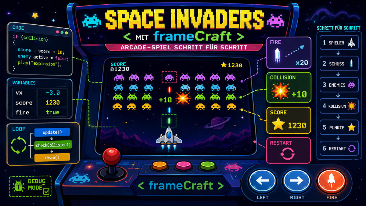 Space Invaders avec frameCraft
