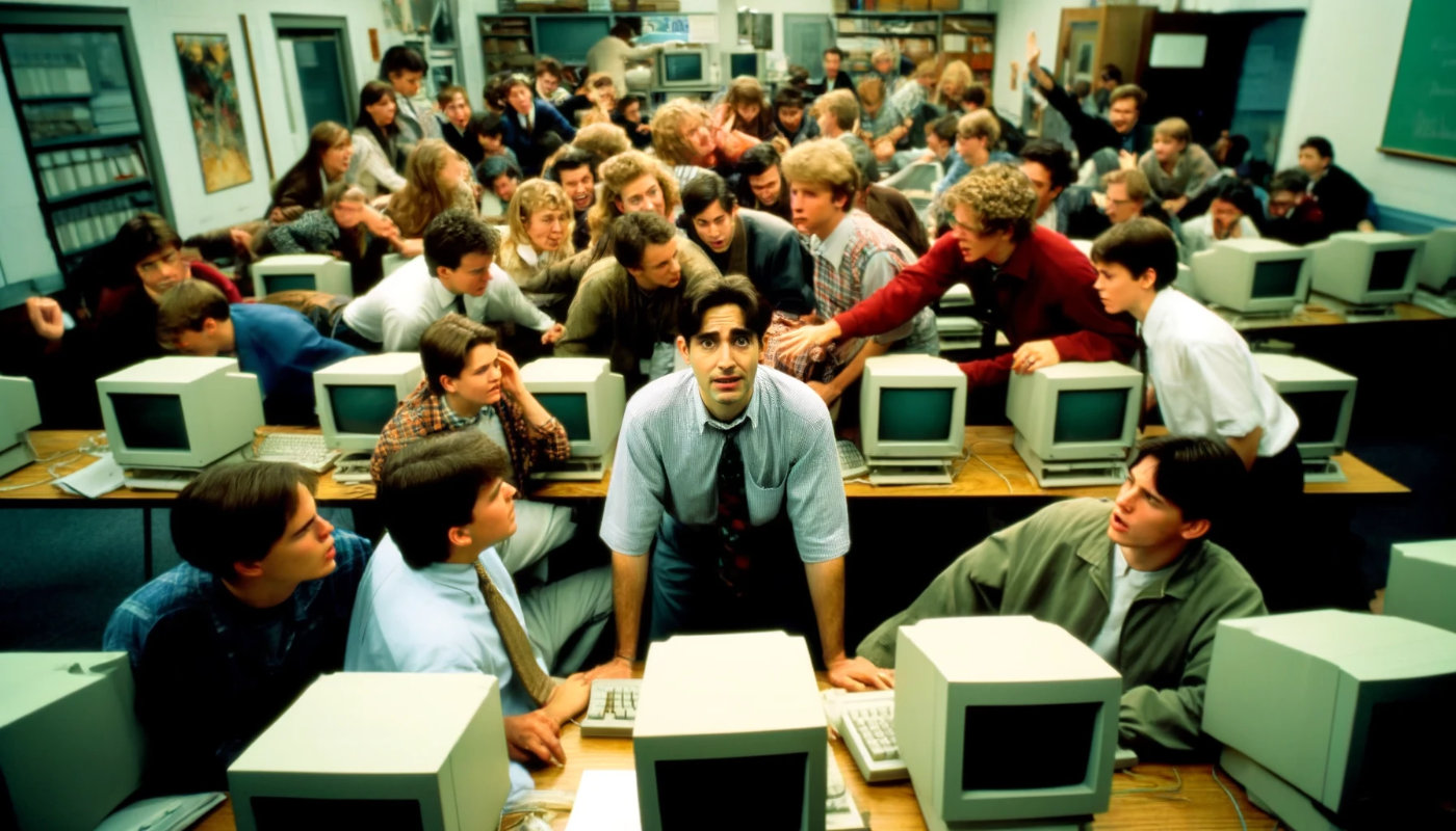 Lehrkraft im Informatikunterricht mit Unterstützungsbedarf